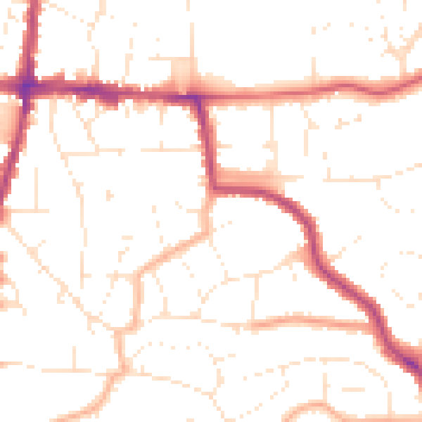 Daytime road noise heatmap for BS16 4SD