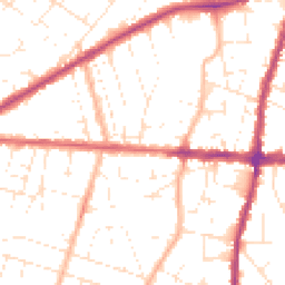 Daytime road noise heatmap for BS16 5EW