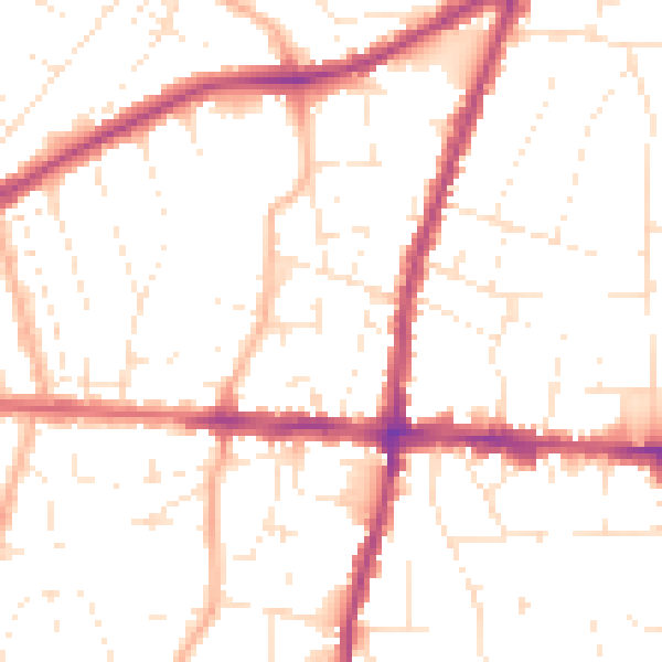 Daytime road noise heatmap for BS16 5HS