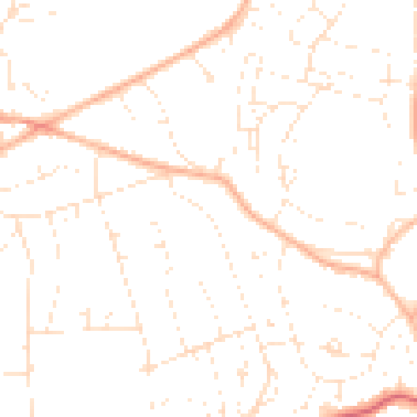 Daytime road noise heatmap for BS16 5QB