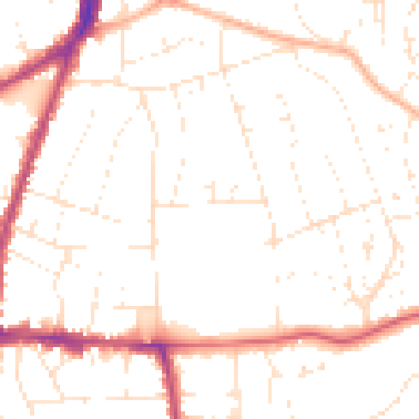 Daytime road noise heatmap for BS16 5RU