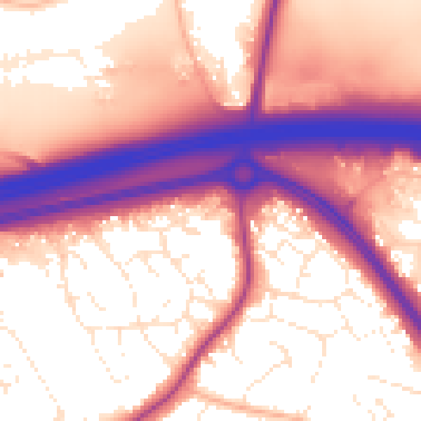 Daytime road noise heatmap for BS16 6RW