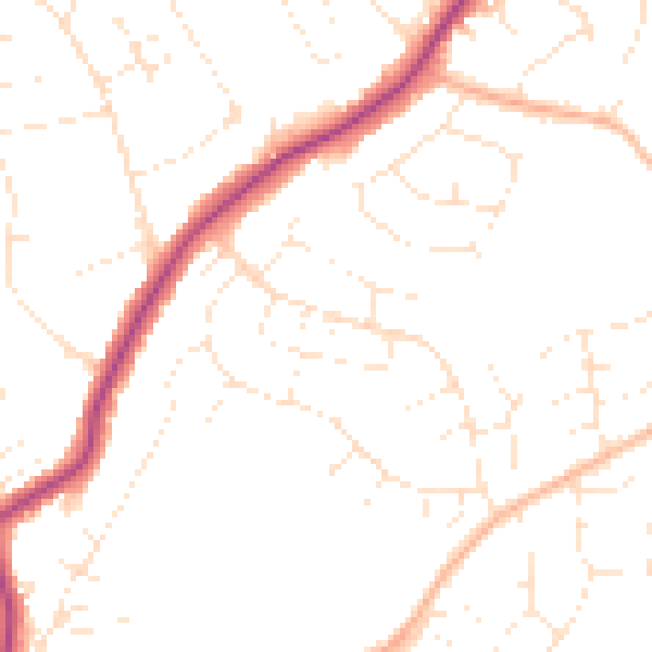 Daytime road noise heatmap for BS16 6RX