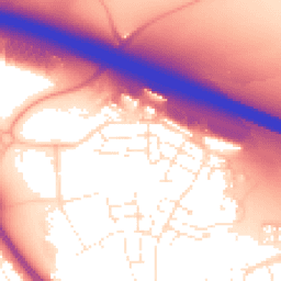 Daytime road noise heatmap for BS16 7JU