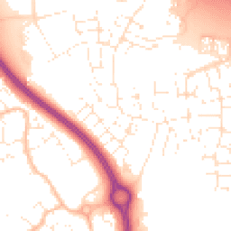 Daytime road noise heatmap for BS16 7LD