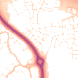 Daytime road noise heatmap for BS16 7LG