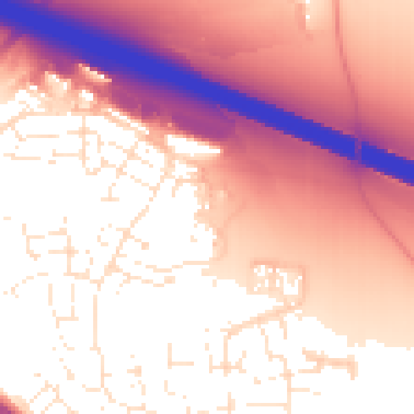 Daytime road noise heatmap for BS16 7NH