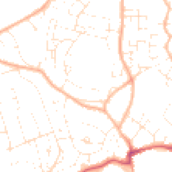 Daytime road noise heatmap for BS16 9EE