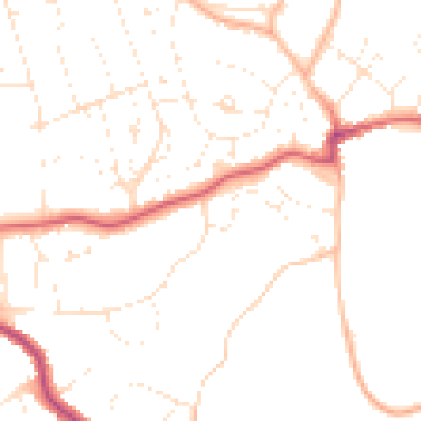 Daytime road noise heatmap for BS16 9JL