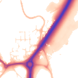 Daytime road noise heatmap for BS16 9LY