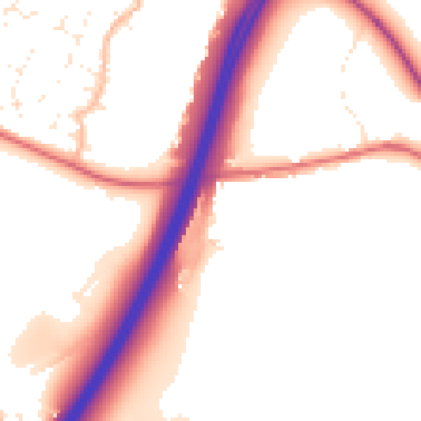 Daytime road noise heatmap for BS16 9NG