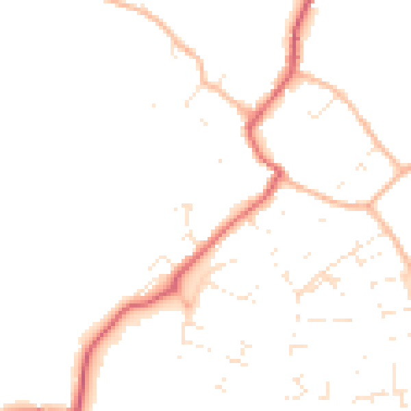 Daytime road noise heatmap for BS16 9QD
