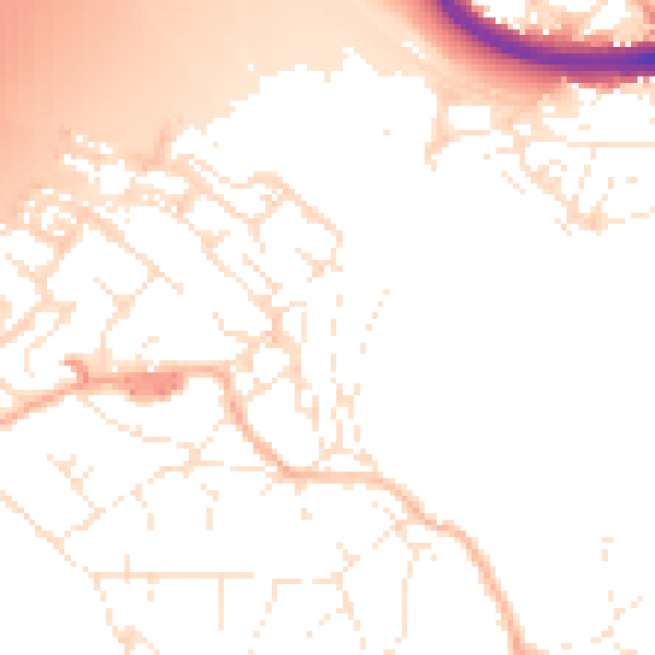 Daytime road noise heatmap for BS20 0AS