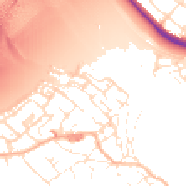 Daytime road noise heatmap for BS20 0AZ