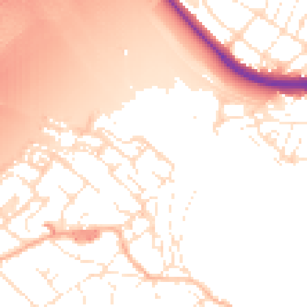 Daytime road noise heatmap for BS20 0BE