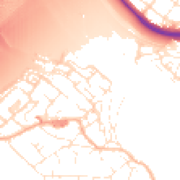 Daytime road noise heatmap for BS20 0BJ
