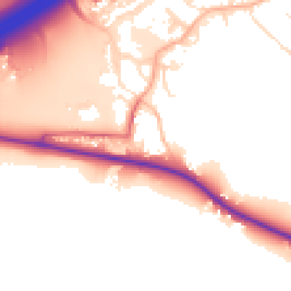 Daytime road noise heatmap for BS20 0FD