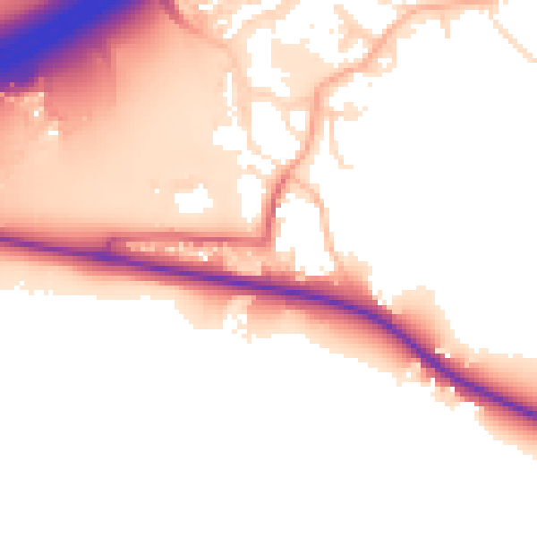 Daytime road noise heatmap for BS20 0PP