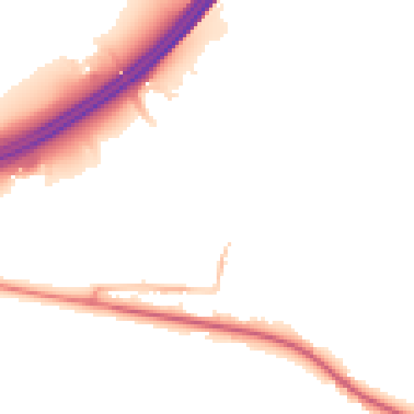 Night-time road noise heatmap for BS20 0PQ