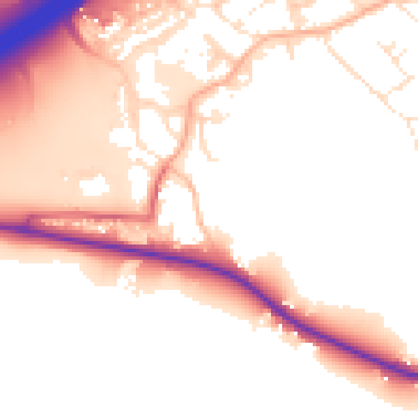 Daytime road noise heatmap for BS20 0QB