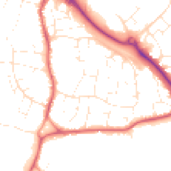 Daytime road noise heatmap for BS20 6US