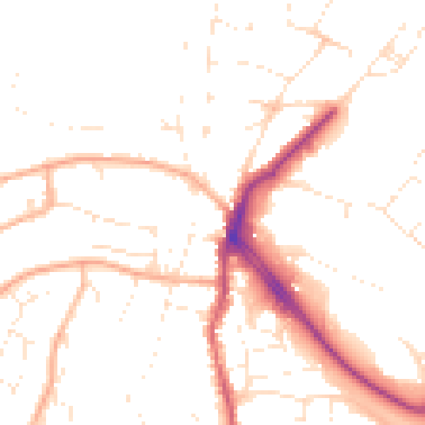 Daytime road noise heatmap for BS20 7HS