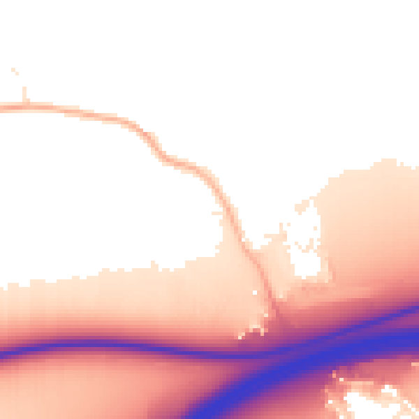 Daytime road noise heatmap for BS20 7TF