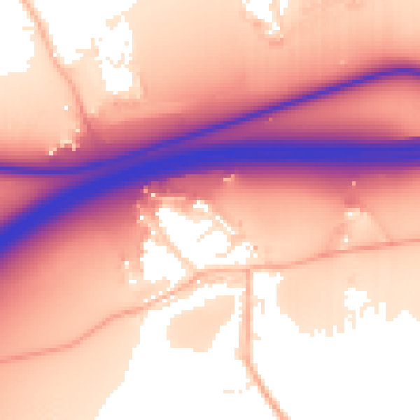 Daytime road noise heatmap for BS20 7TQ