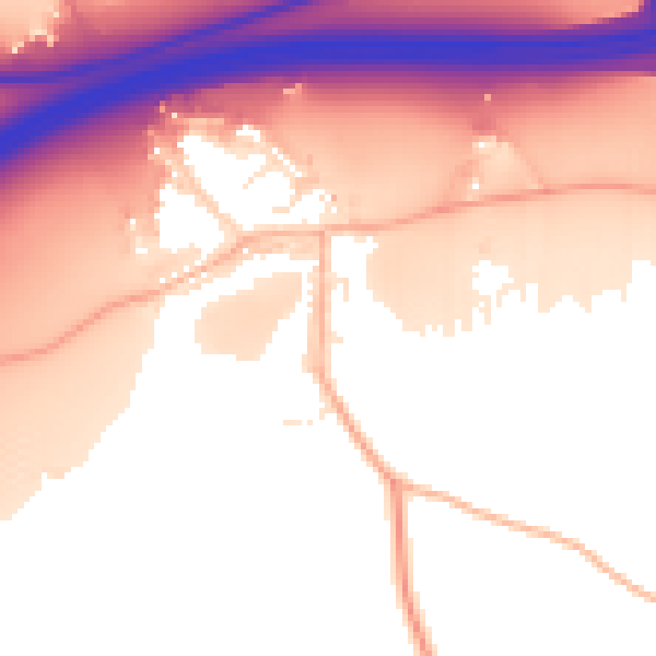Daytime road noise heatmap for BS20 7TX