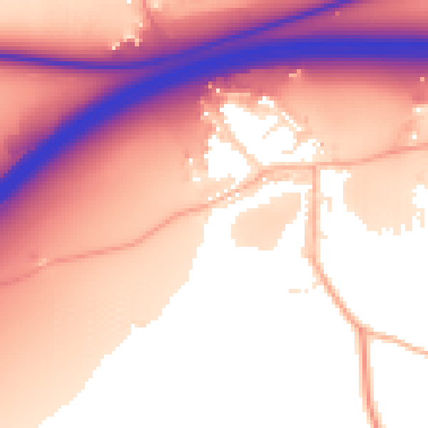 Daytime road noise heatmap for BS20 7UF