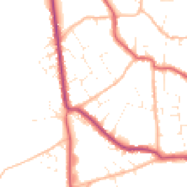 Daytime road noise heatmap for BS27 3AY
