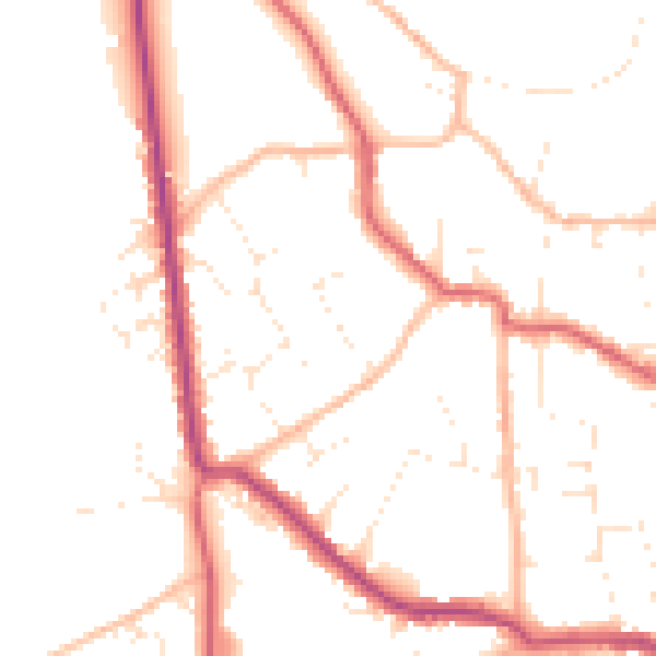 Daytime road noise heatmap for BS27 3AZ