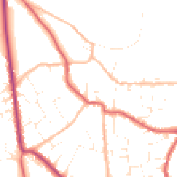 Daytime road noise heatmap for BS27 3BQ