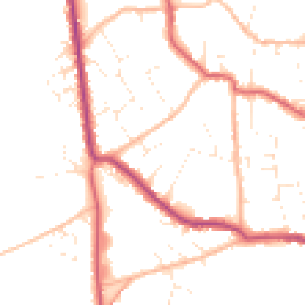 Daytime road noise heatmap for BS27 3DJ