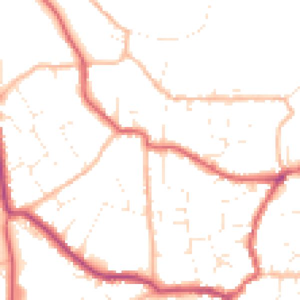 Daytime road noise heatmap for BS27 3HU