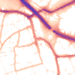 Daytime road noise heatmap for BS31 1EB