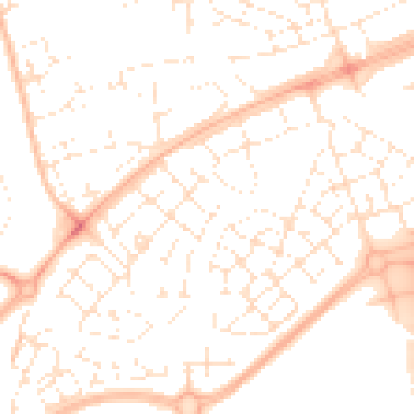 Daytime road noise heatmap for BS34 5GZ
