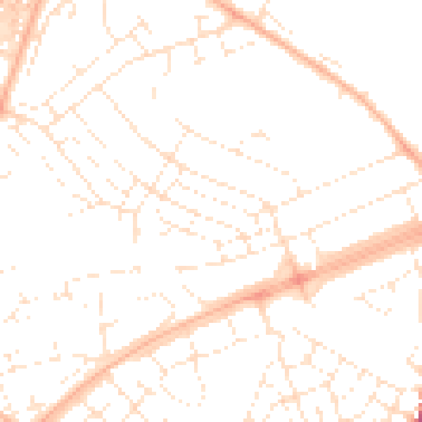Daytime road noise heatmap for BS34 5HX