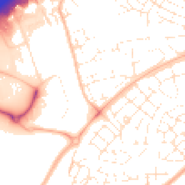 Daytime road noise heatmap for BS34 5SB