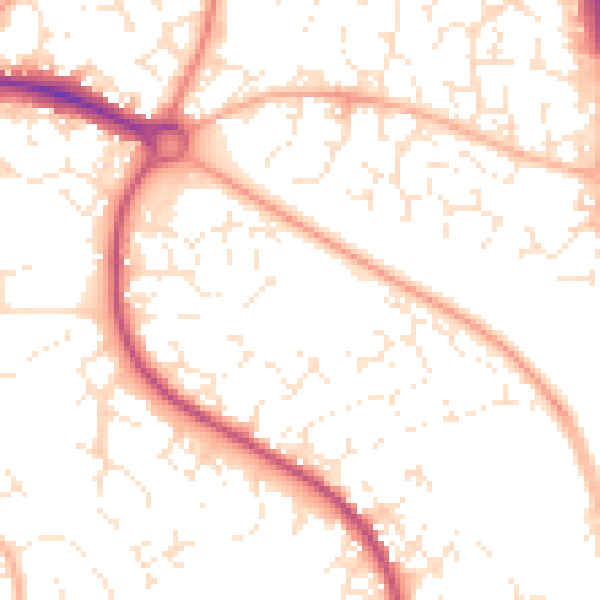 Daytime road noise heatmap for BS34 6BA