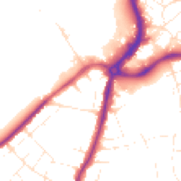 Daytime road noise heatmap for BS34 7QJ