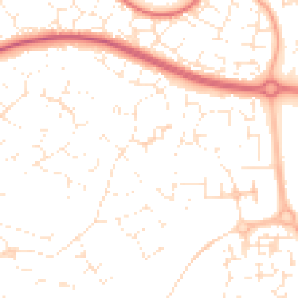 Daytime road noise heatmap for BS34 8PL