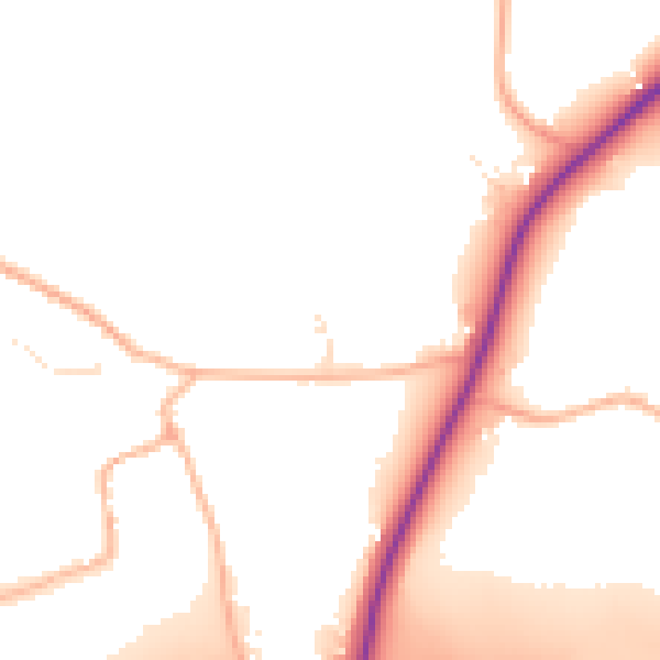 Daytime road noise heatmap for BS36 1AF