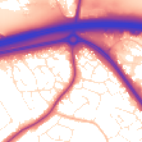 Daytime road noise heatmap for BS36 1AH