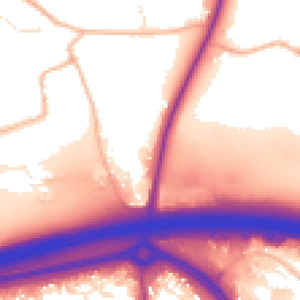 Daytime road noise heatmap for BS36 1AL