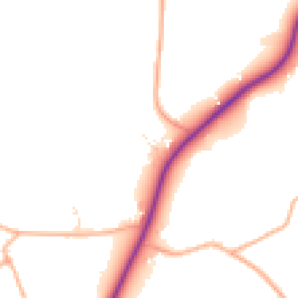 Daytime road noise heatmap for BS36 1AP