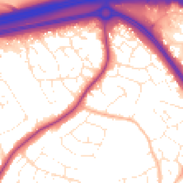 Daytime road noise heatmap for BS36 1AQ