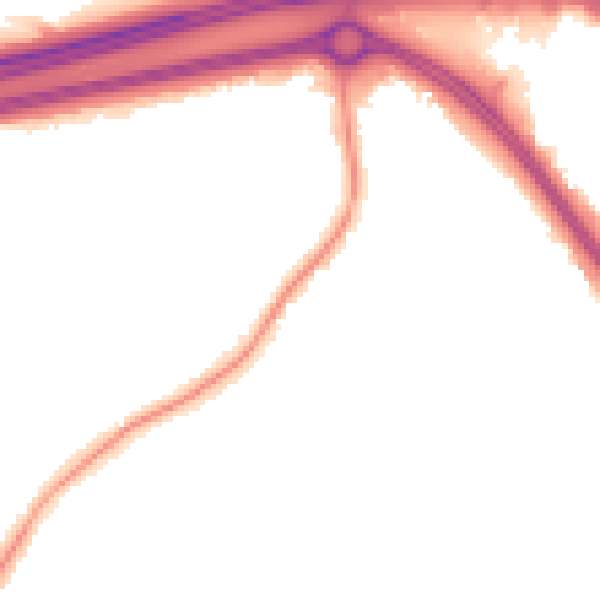 Night-time road noise heatmap for BS36 1AQ