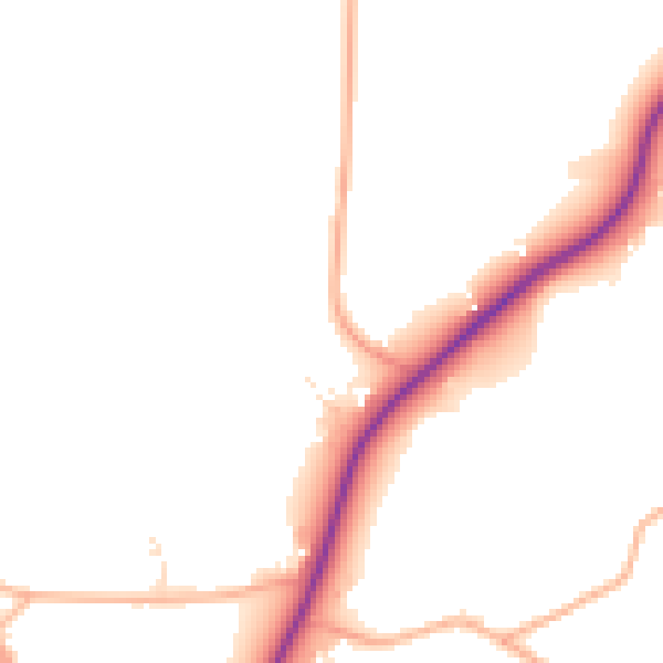 Daytime road noise heatmap for BS36 1AS