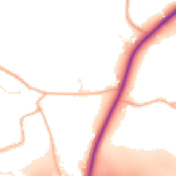 Daytime road noise heatmap for BS36 1AU